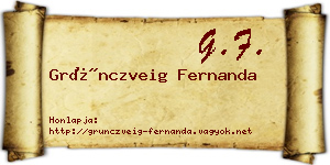 Grünczveig Fernanda névjegykártya